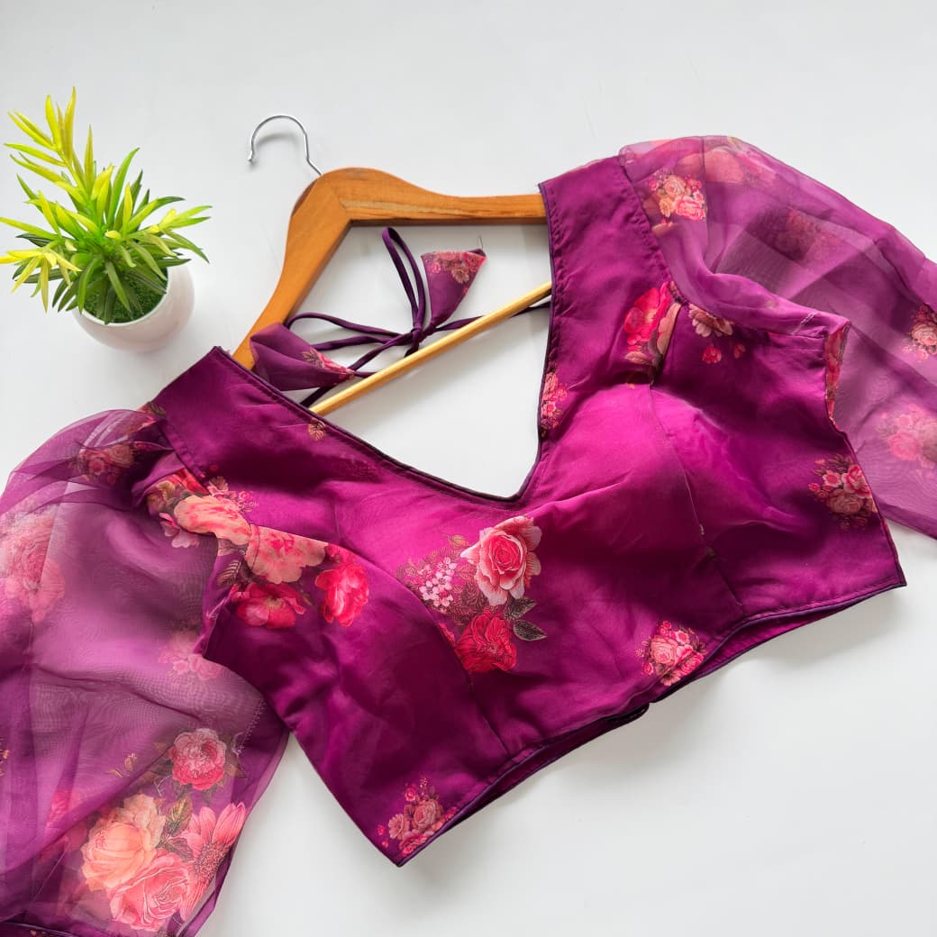 Kalamkari Organza Designer Blouse